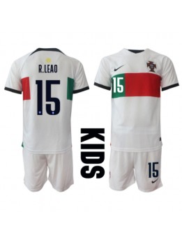 Billige Portugal Rafael Leao #15 Bortedraktsett Barn VM 2022 Kortermet (+ Korte bukser)